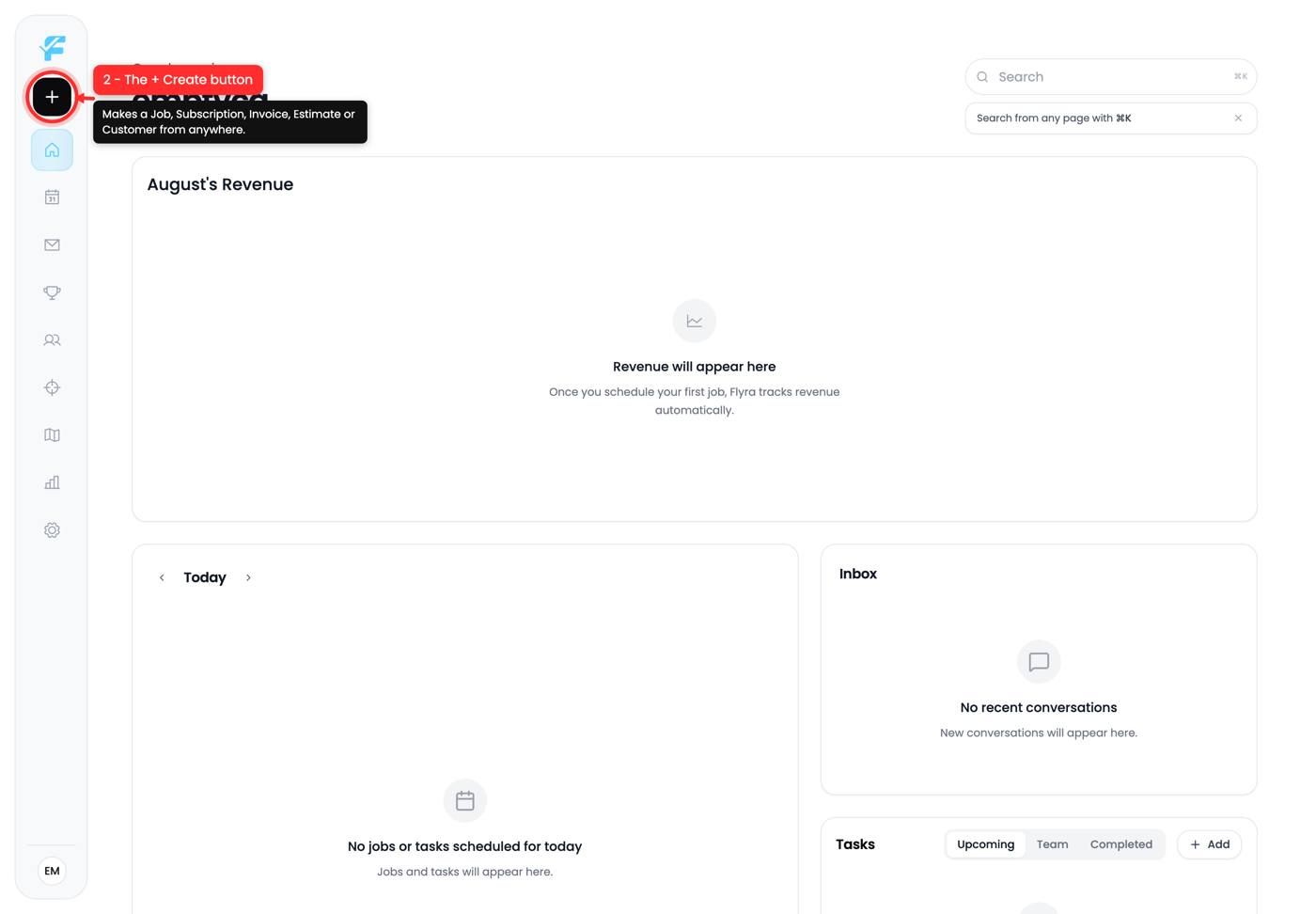 The + Create button in the sidebar