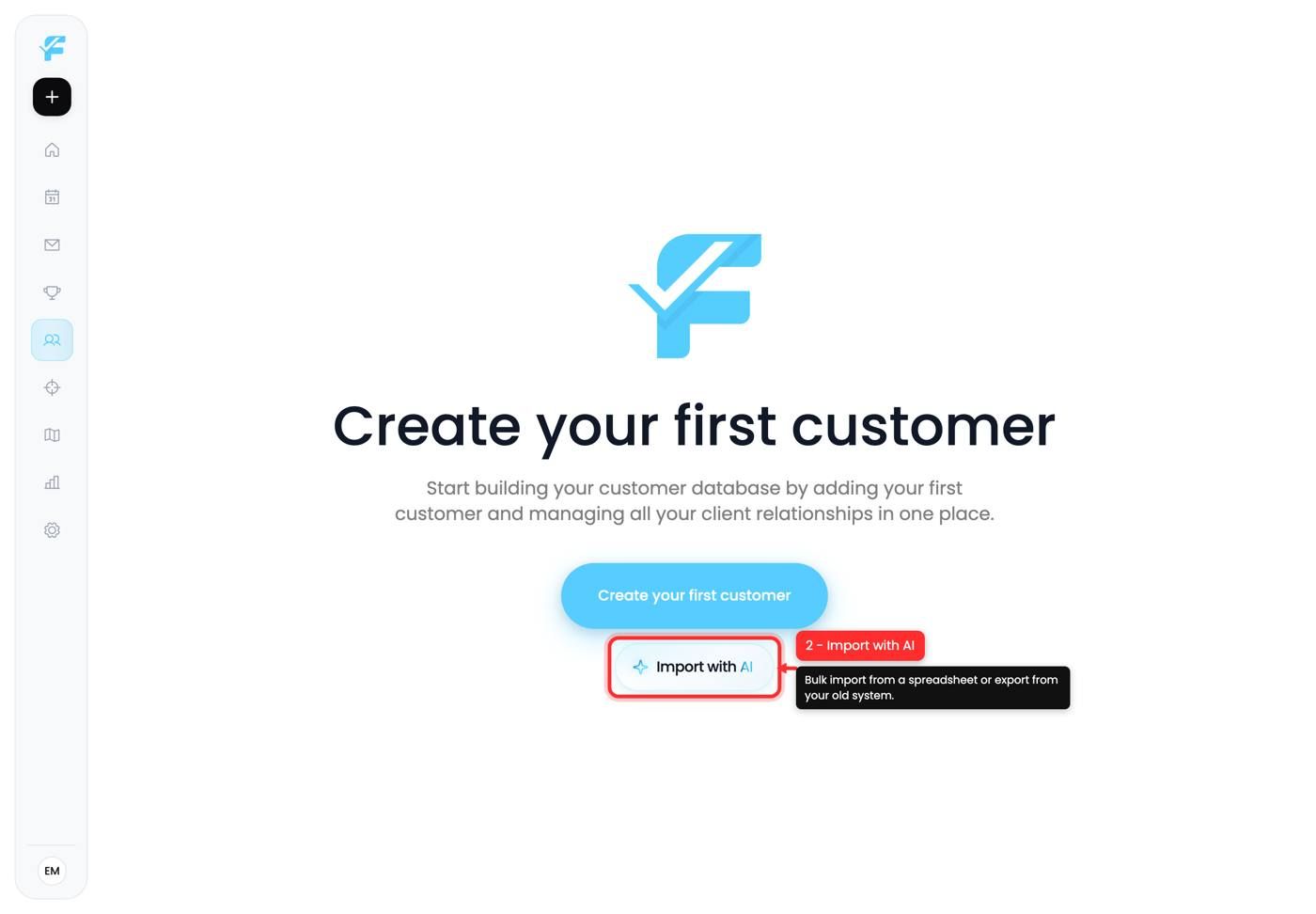 The Import with AI button