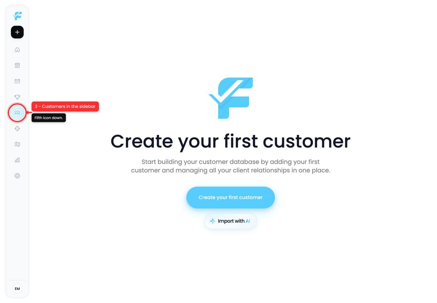 The Customers icon in the sidebar