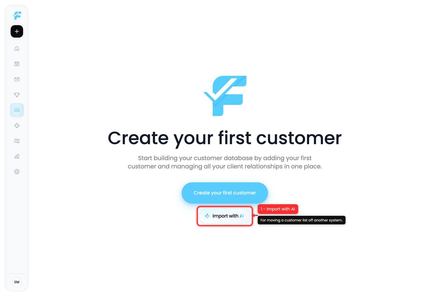 The Import with AI button