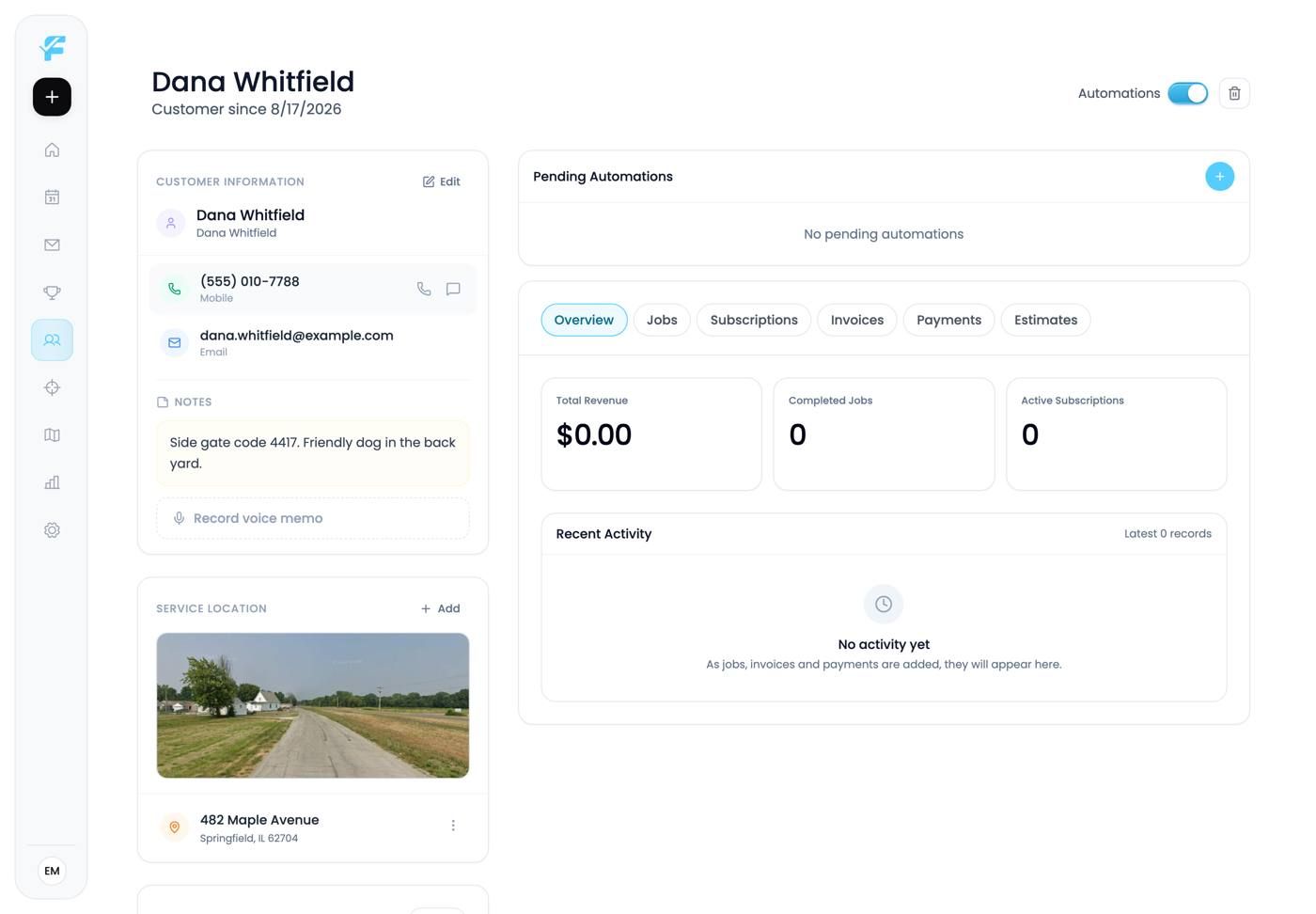 The customer record