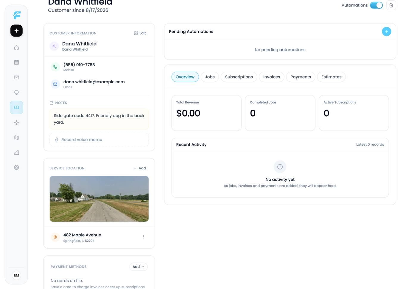 The full customer record