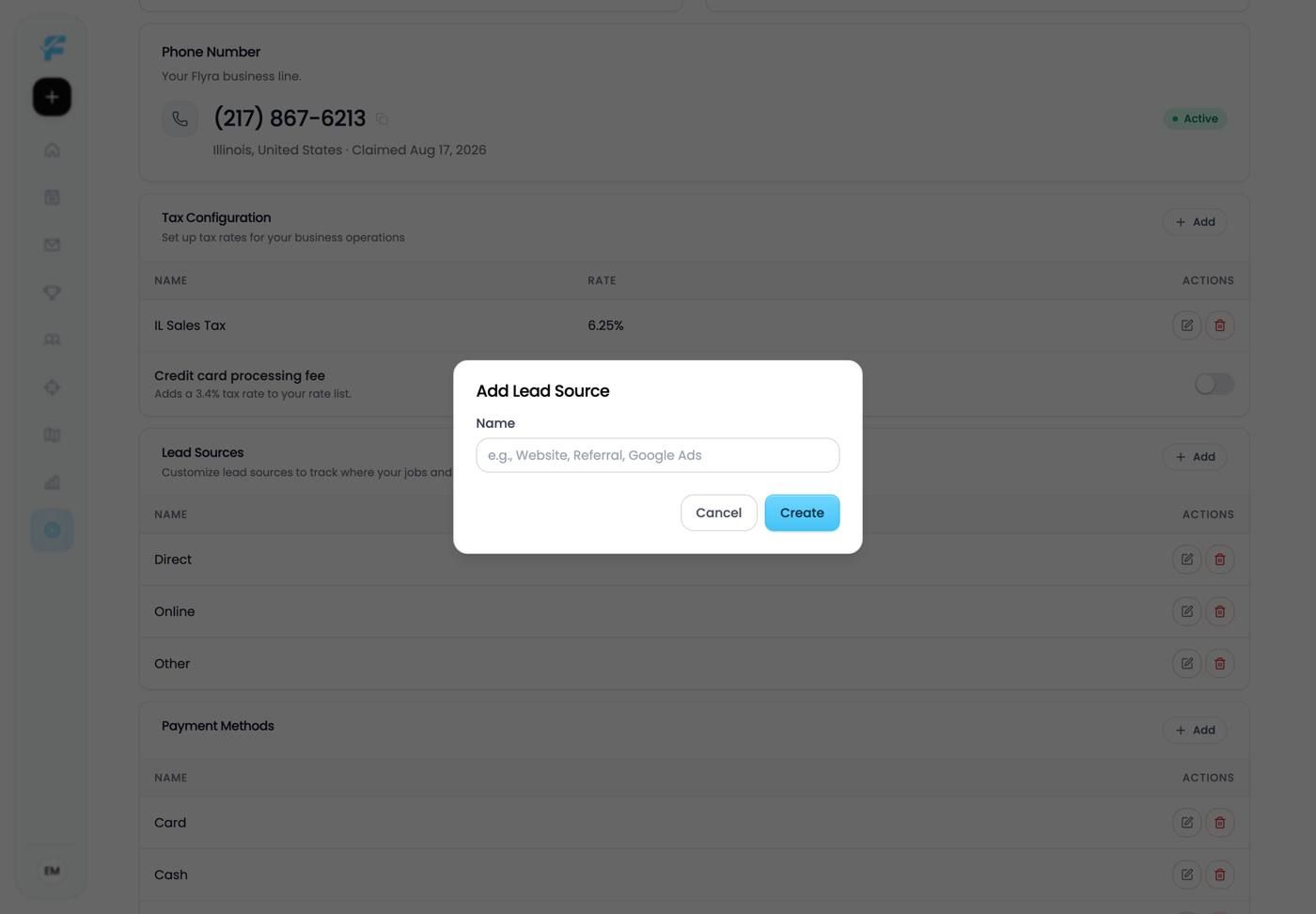 The add source form