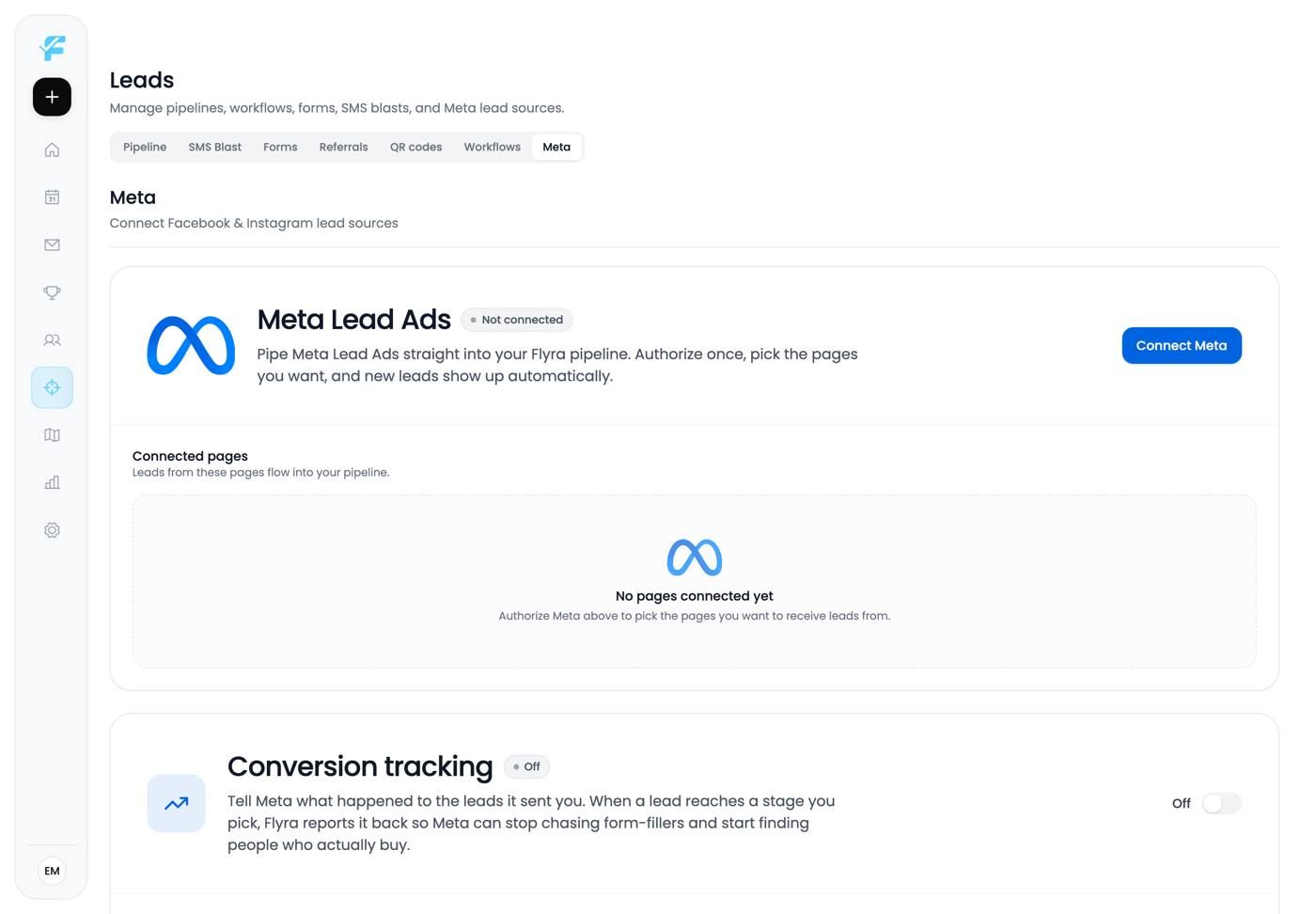 The Meta integration page