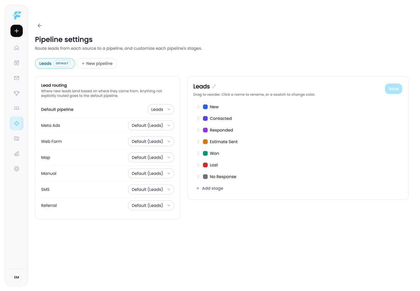 The pipeline list