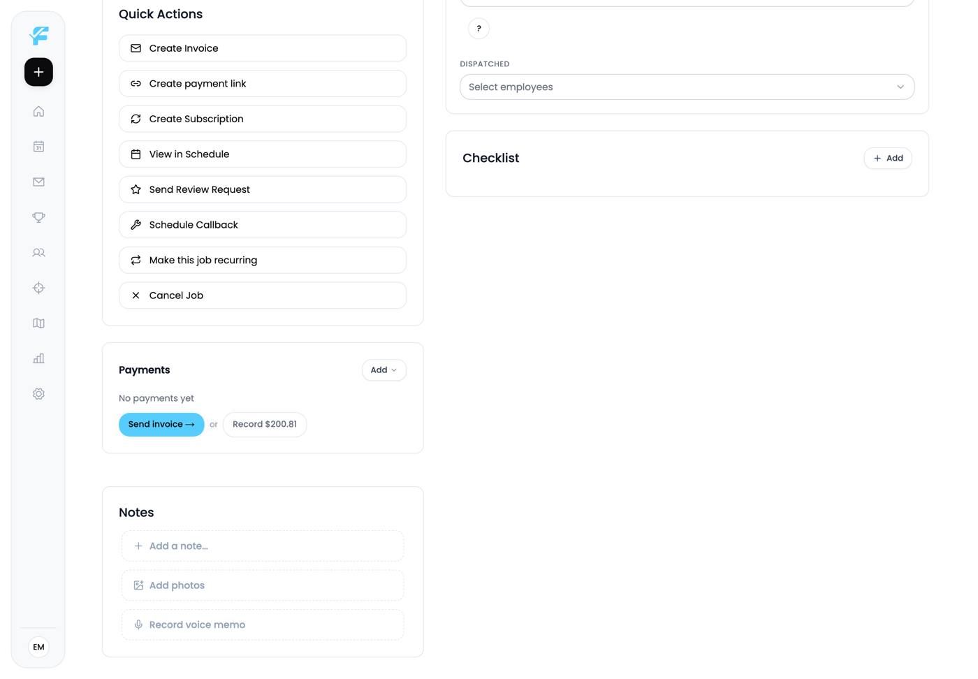 The full job detail page