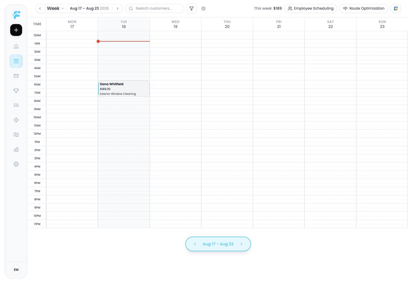 The Schedule with a job on it
