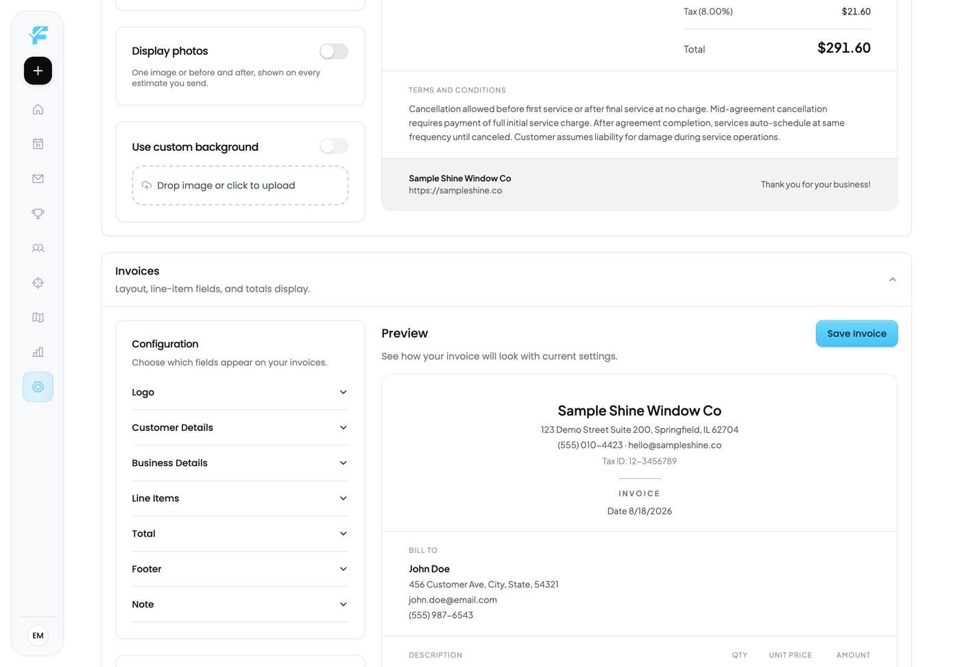 The full Documents page