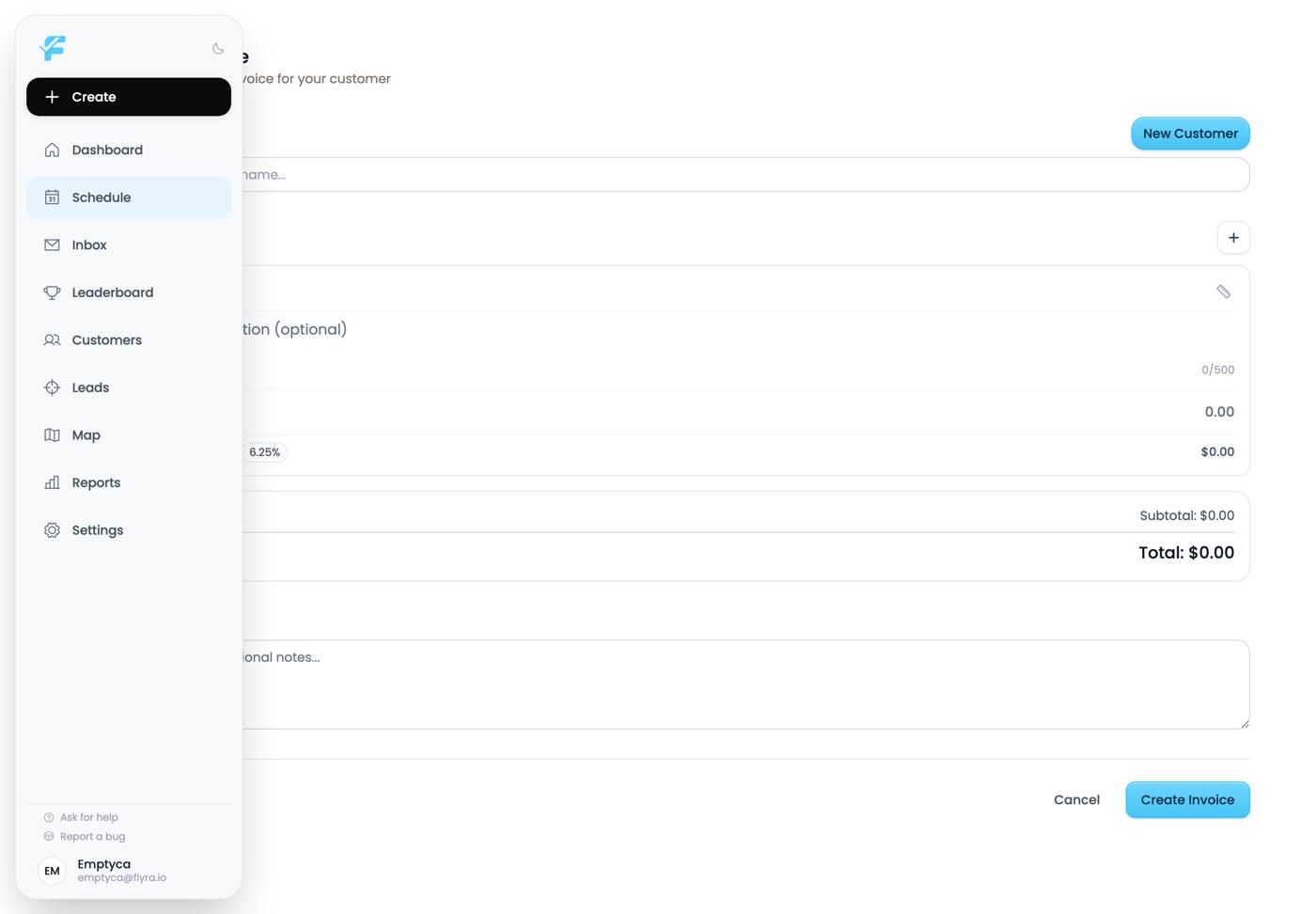 The invoice builder