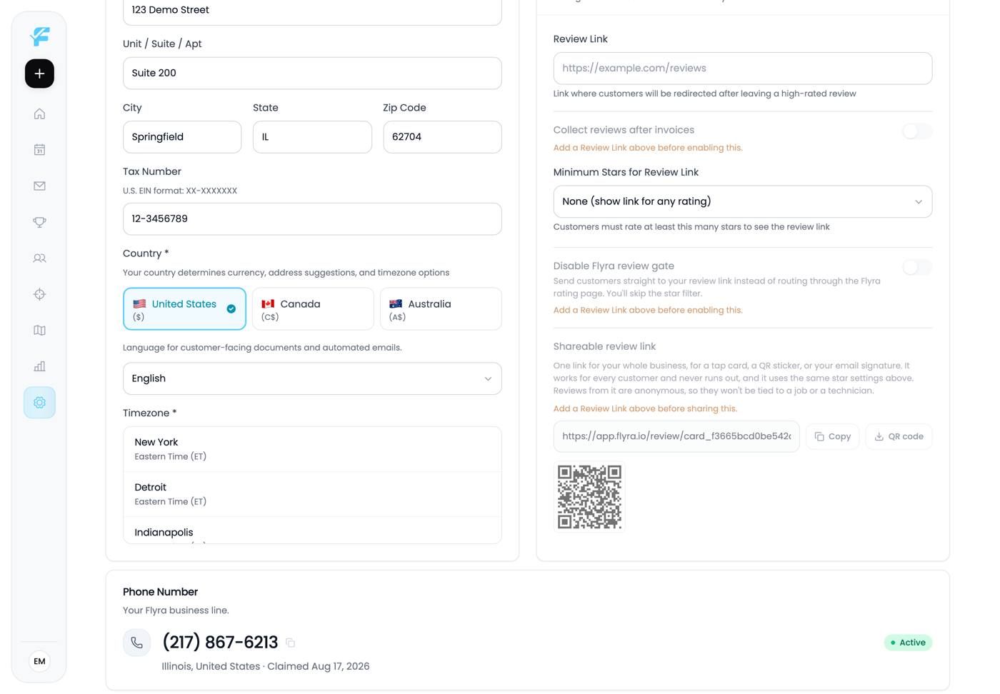 The QR code button
