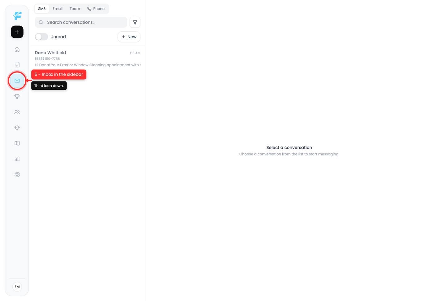 The Inbox in the sidebar