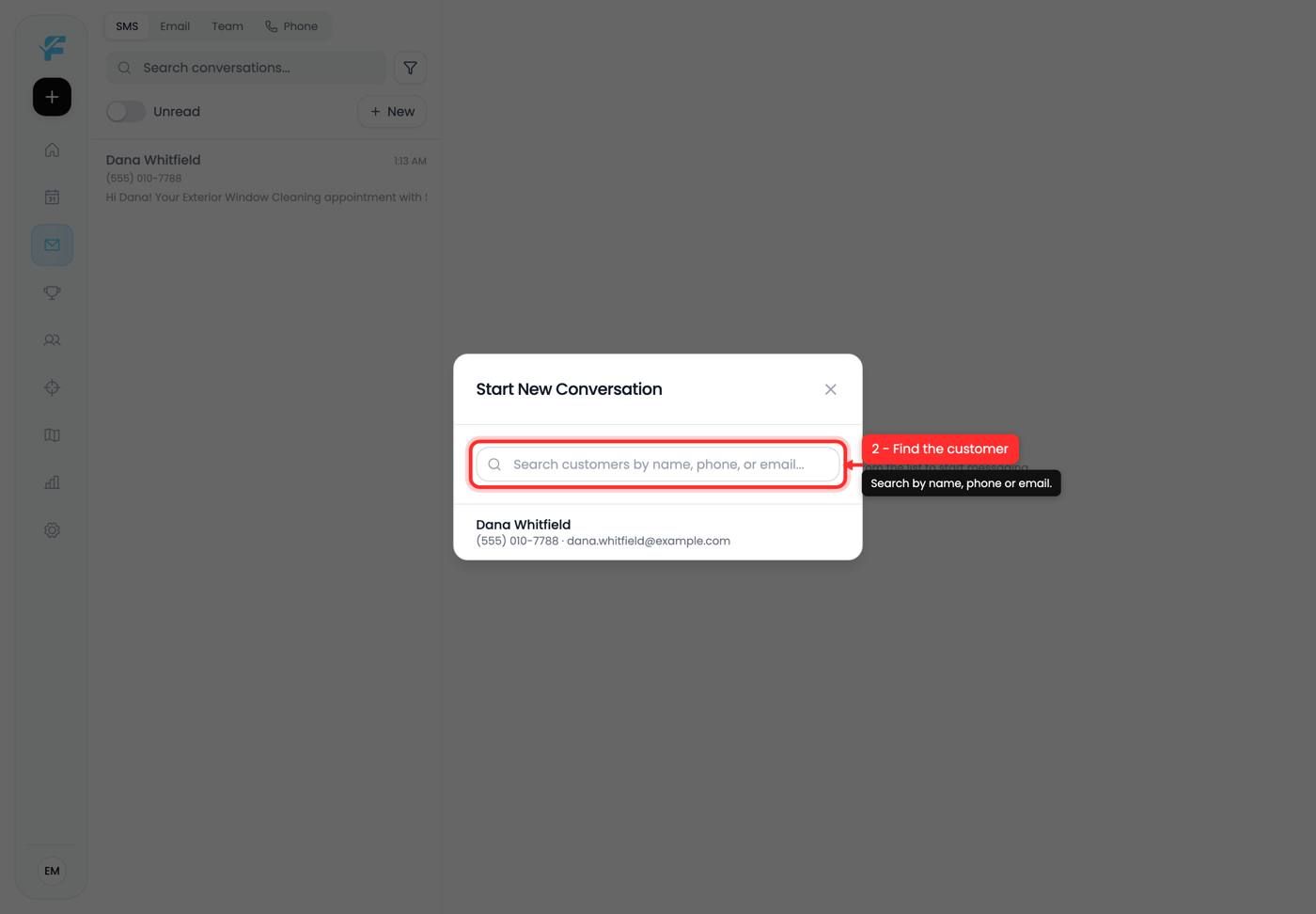 The customer search