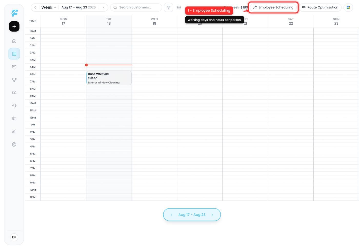 The Employee Scheduling control
