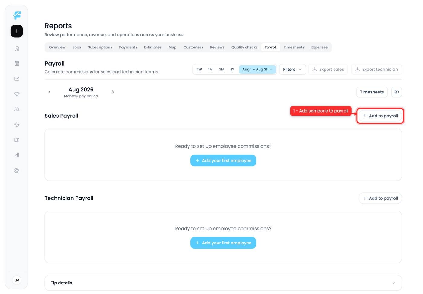 Adding an employee to payroll