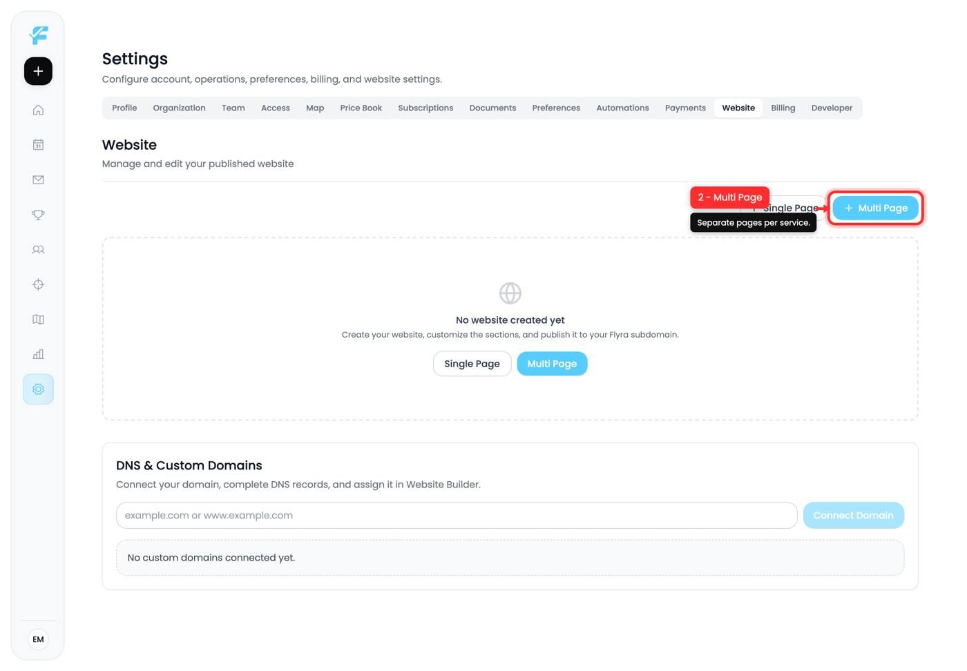The Multi Page option